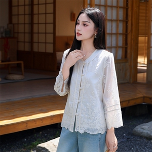 天丝短外套女2025夏装新款刺绣洋气高级感防晒衣九分袖小衫图片
