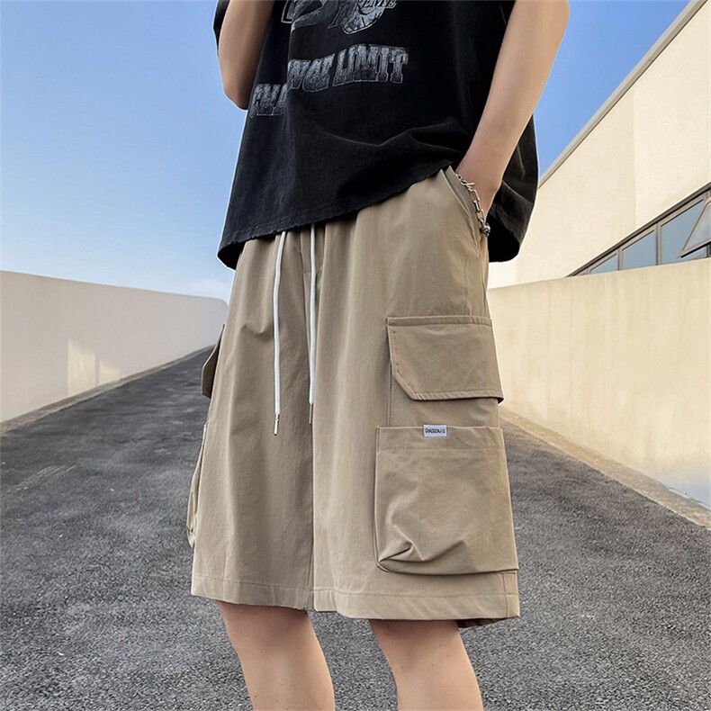 五分裤日系潮牌大口袋工装裤夏季薄款宽松休闲中裤男K6153-P26,男装休闲裤,星座512-4