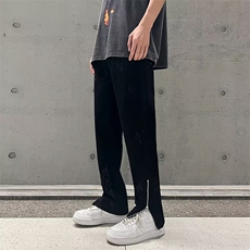 美式vibe裤子高街水洗牛仔裤男设计感小众拉链裤N750P48，男装牛仔裤，星座1116-2