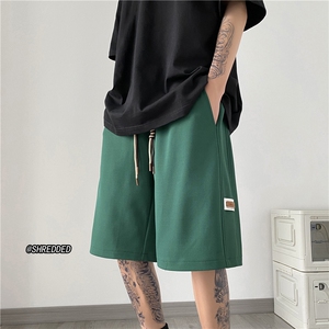 美式复古欧美短裤男夏季重磅贴标设计感篮球裤大码休闲运动五分裤图片