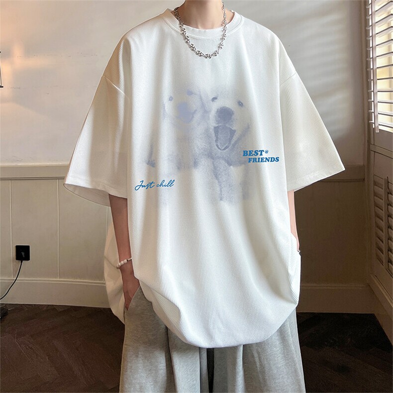 华夫格t恤男短袖男大码五分袖 HT73455-P22图片