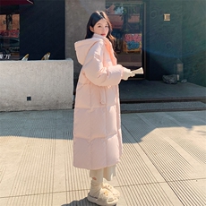 现货主推浅粉中长款羽绒棉服2C122-8875-P205-K308，女装棉衣/棉服，2C122