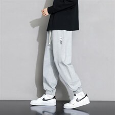 抖音直播宽松休闲裤男潮牌宽松哈伦束脚九分裤潮流百哈青少年长裤，男装休闲裤，星座815-2