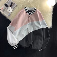 2025春款拼色夹克外套男港风D201-DM97-P65图片