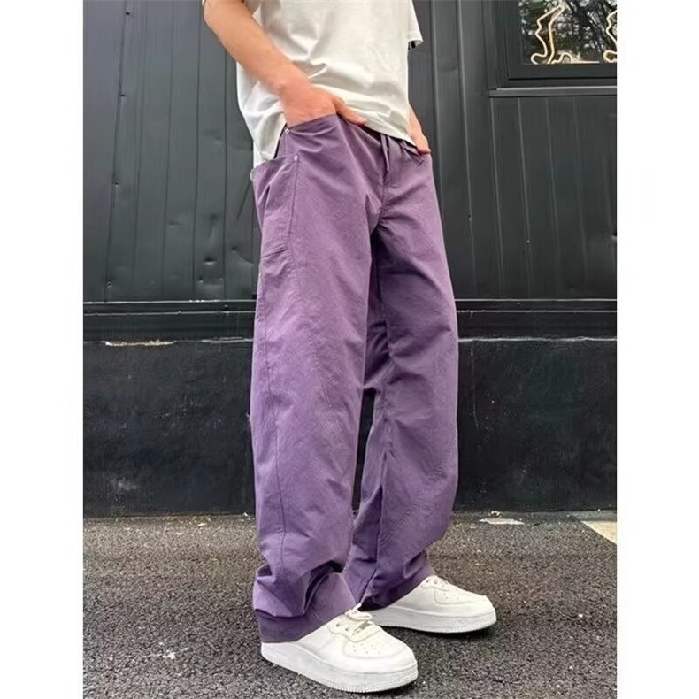 美式高街弯刀男弹力阔腿裤子显高显瘦微喇裤513ACK2431P35,男装休闲裤,星座513A