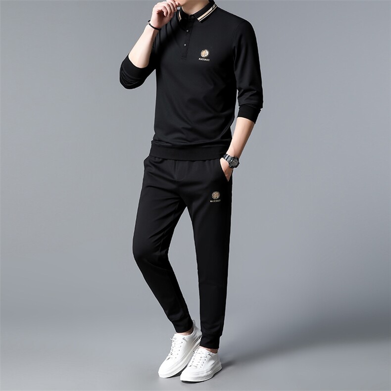 S30766-2钱塘2020-2中青年男士春秋薄款时尚休闲长袖套装P132,男装休闲套装,钱塘207-2