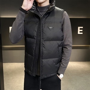 短款立领羽绒马甲男休闲日系面包服保暖外套马甲背心M75-P110图片