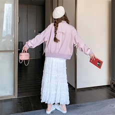 现货蝴蝶结棒球服2536P155控228，女装短外套，2C201