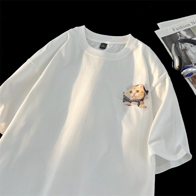 抖音直播高克重质量t恤男女潮流宽松半袖体恤衫517A-2-T6635-P28,男装T恤,星座517A-2