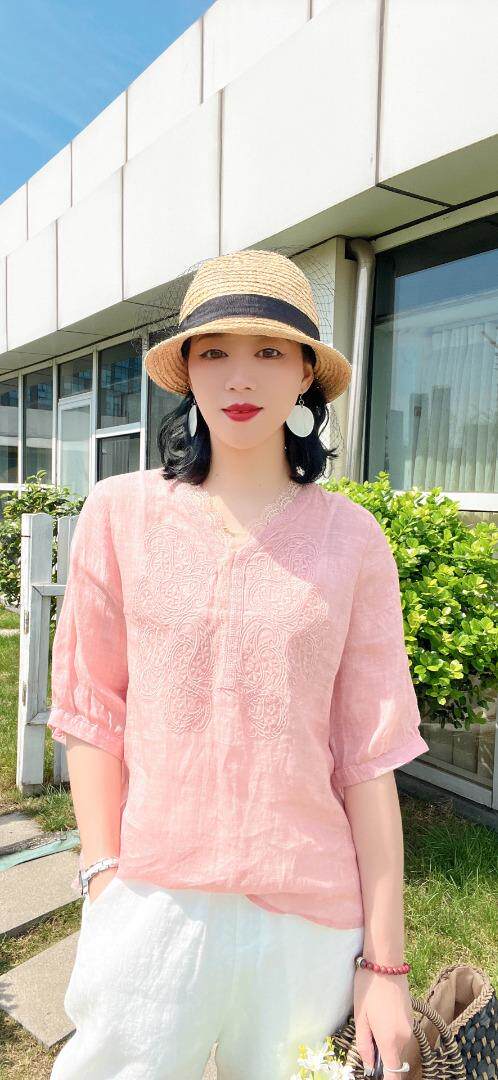 纯苎连衣裙小衫裤子裙子衬衣 时尚风 风淑女风休闲风，女装连衣裙，川哲