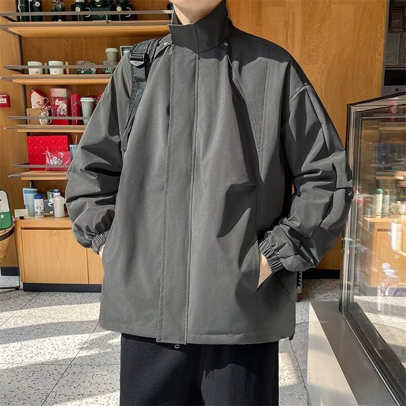 山系户外速干冲锋衣高街潮牌宽松登山工装外套男JK022-P58,男装夹克,星座1001-1
