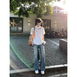 XZ809A/VVPP13/P20/控38 重磅印花美式复古圆领T恤图片