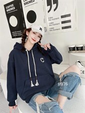 加绒刺绣字母卫衣，女装卫衣/绒衫，美依菱