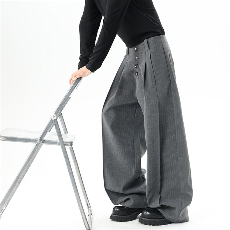 【现货】XZ1218XK023特价P56暗条纹褶皱多排扣休闲西裤，男装西裤，星座1218（原611-3）