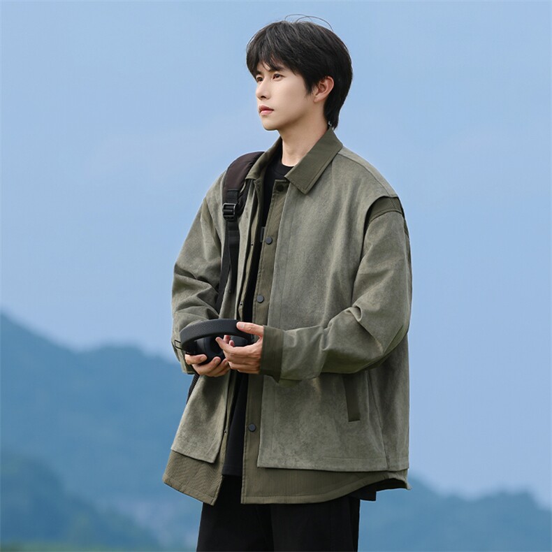 JK25028-P80秋季新款大码灯芯绒拼接夹克外套控138,男装夹克,星座109