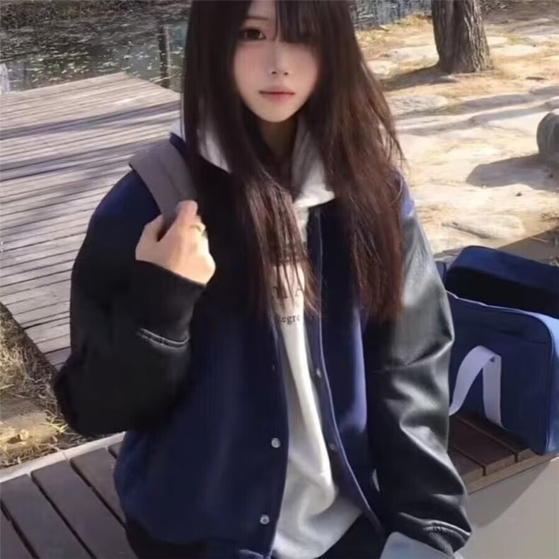 潮流春秋美式复古街头休闲高街短款拼接棒球服夹克外套男女,男装夹克,星座1210-1