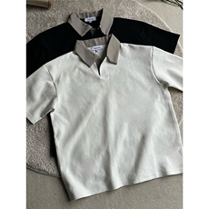 XZ10-1005-1-TTH602-P45美式复古千鸟格短袖Polo衫亨利领t半袖，男装Polo衫，星座1005-1