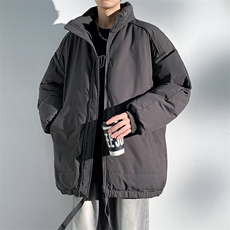 现货冬季美式休闲加厚雪山外套夹克立领纯色三防户外工装棉服，男装夹克，电商A443