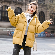 现货秒发短款大码棉服200斤宽松显瘦连帽2024年冬季时尚外套，女装棉衣/棉服，妃曼