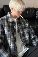 冬季格子衬衫休闲内搭衬衣高级感外套男C2158-特P28/CJ9738-特P40，男装衬衫，电商A007