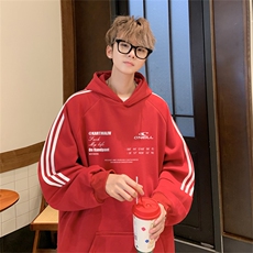 美式三杠条纹复连帽卫衣秋冬男女宽松长袖SWY2466-P55控8850棉，男装卫衣，电商B370