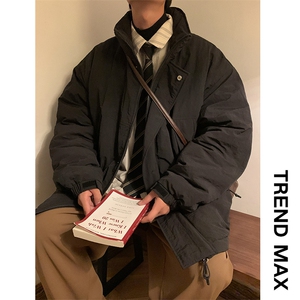 冬季潮牌日系纯色简约加绒加厚保暖防寒休闲棉服外套MY9079-P100图片