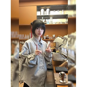 FF3415-P55 2025春秋潮牌设计感宽松百搭长袖衬衣图片