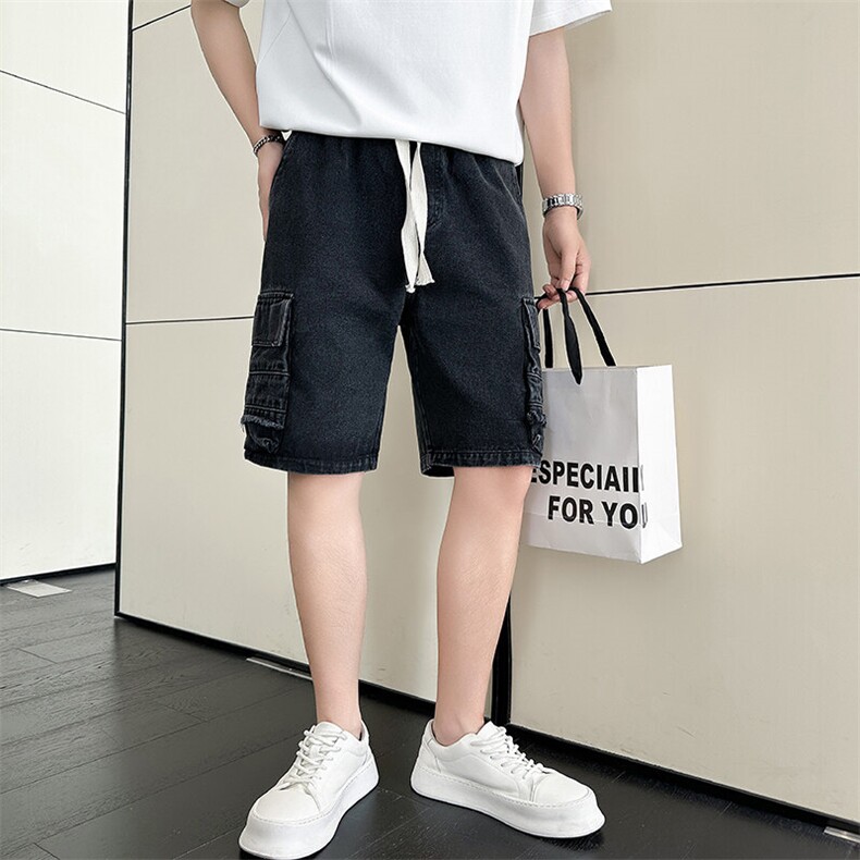 301A-1DK13P58控78店主风社会小伙风夏季工装牛仔五分短裤,男装牛仔裤,星座301A-1