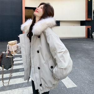 新款！赵露思同款真狐狸毛派克服工装外套2C133-6005-P275-K398图片
