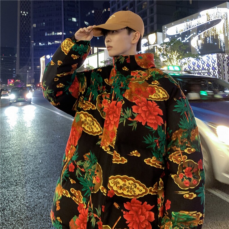 MY205新大花棉衣保暖防寒棉服面包服风民族特色外套大花男女,男装棉衣,星座115A(原星座507）