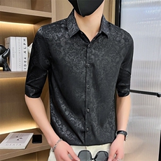 507A-CS501-P482025夏季时尚碎花衬衫中袖衬衣男青年，男装衬衫，星座507A（原星座306B-2）
