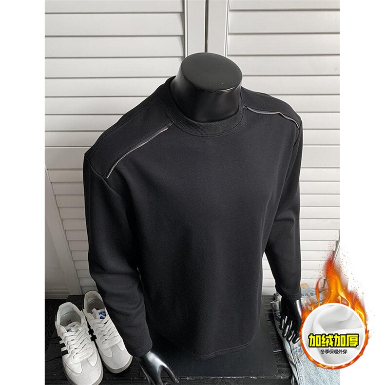 480G重磅加绒硬挺boxy男女秋冬美式高街结构拉链肩圆领卫衣厚外套，女装短外套，电商A486