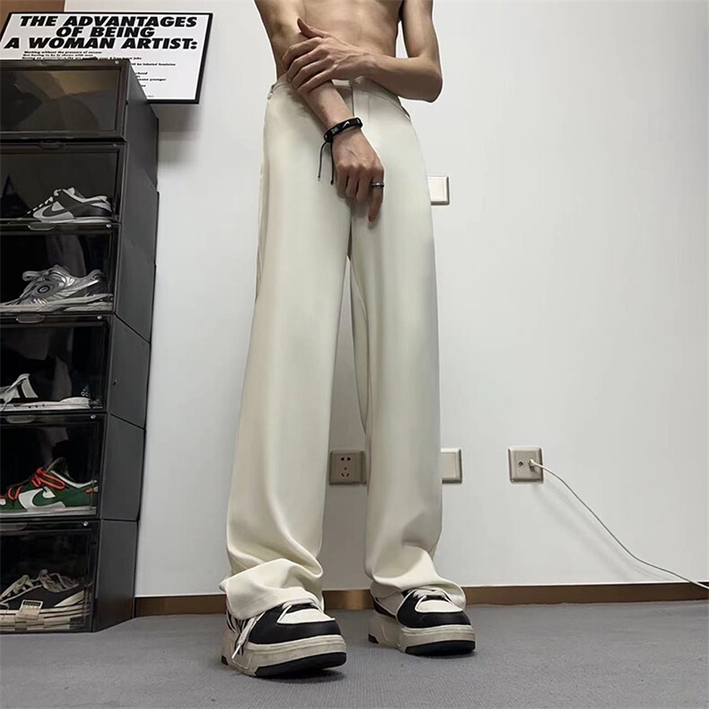 直筒微喇休闲长裤情侣同款春夏季小众设计感复古西装裤XK302-P50,男装西服套装,电商A178