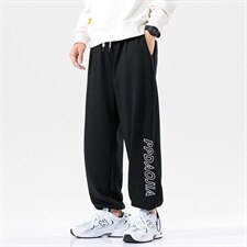 2021秋季新日系大码男运动卫裤束脚抽绳印花九分休闲裤K2063-P38，男装休闲裤，电商A001