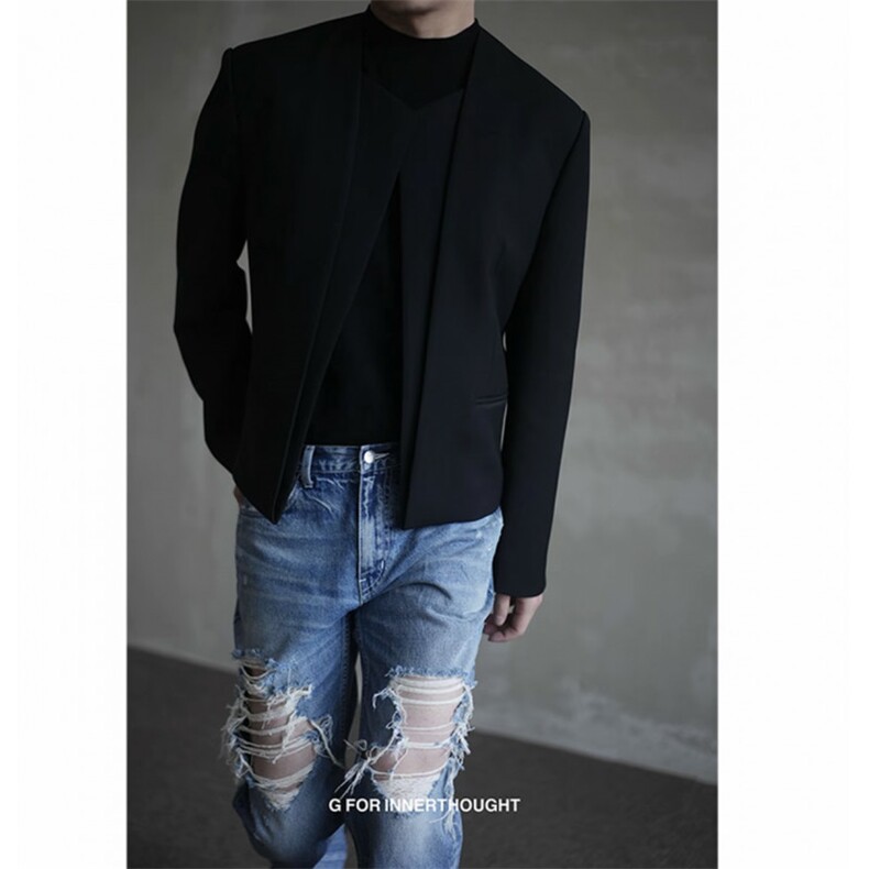 网图GFORINNERTHOUGHT无领短款夹克西装男XF408-P75,男装西服,星座1213