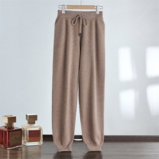 精选推荐~软糯山羊绒女士四平束脚宽松休闲运动裤加厚外穿针织裤，女装休闲裤，达齐羊绒