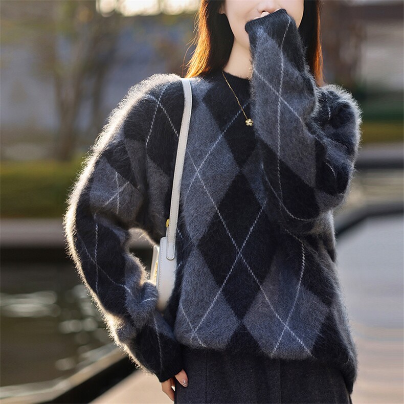 2025年秋季时尚百搭提前就羊休闲羊绒套衫，女装羊绒衫，暮绒羊羊绒