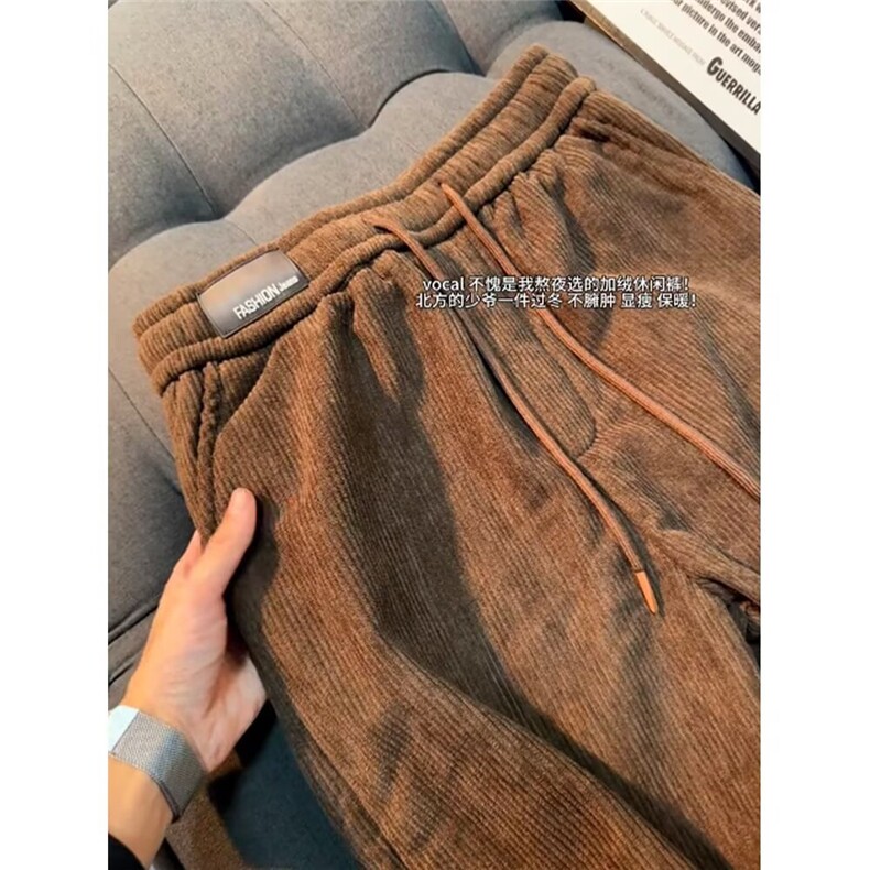 网图东北零下40度裤子男款加绒加厚保暖灯芯绒卫裤JRK2658-特P40,男装休闲裤,星座1007（原301D）
