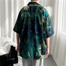 短袖衬衫春款男港风潮流弹力C1302P30，男装衬衫，星座1116-2