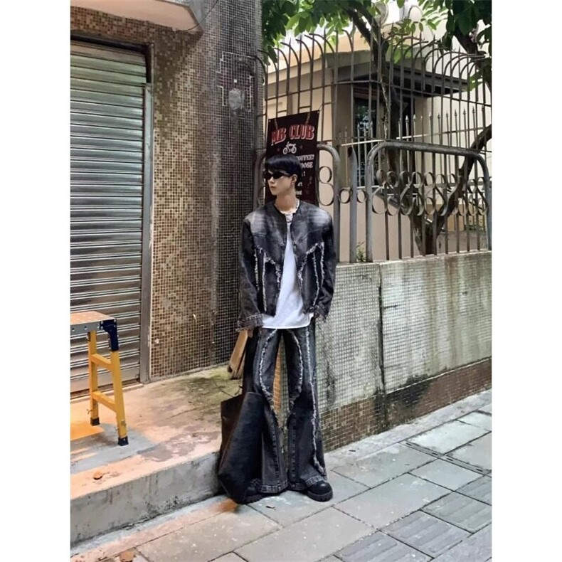 牛仔外套P73+牛仔裤P60两件套男TZ123-P133,男装牛仔裤,星座313A(原308A-2)