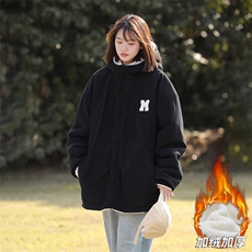 灯芯绒两面穿棉服男女羊羔毛棉衣外套冬季加厚棉袄M0811-P120，男装棉衣，星座308B-2