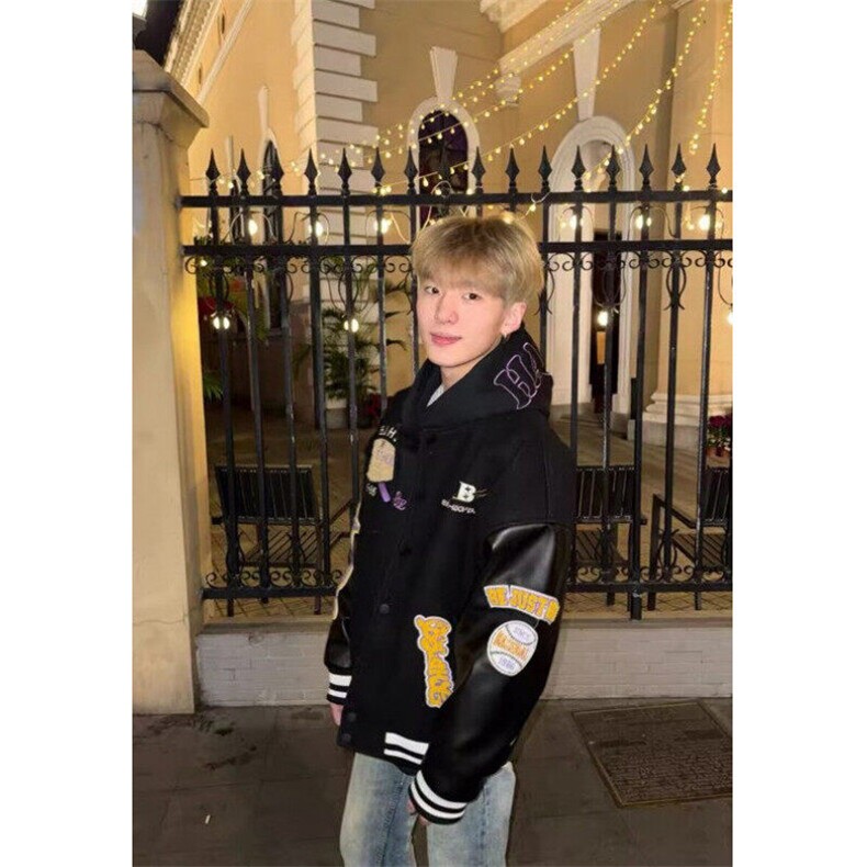 街头hiphop棒球服硬挺滑板个性ins新款时尚嘻哈潮流涂鸦 JK633图片