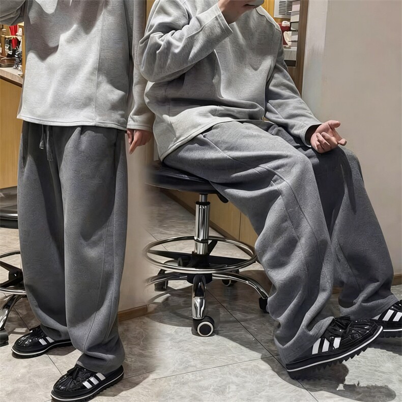 1506-1/KK881/P52冬加绒加厚廓形百搭直筒休闲裤男士高级感,男装卫衣,星座1506-1