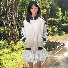 抖音得物高品质美式高街重磅结构设计拼接织带立领卫衣外套CM42，男装卫衣，电商A486