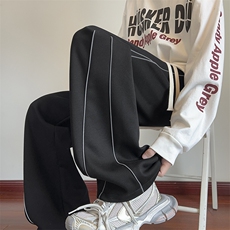 2025秋季新款潮流拼接反光条宽松休闲卫裤B315-K112-特p40控78，男装休闲裤，电商B315