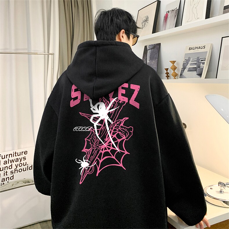抖音得物供货可提供视频秋冬重磅美式宽松连帽卫衣DL1902,男装卫衣,电商A486