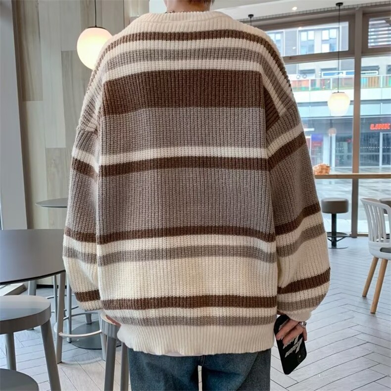 美式街头设计感圆领毛衣男慵懒风休闲针织衫MY9137P42,男装针织衫/毛衣,星座1116-2