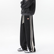 8XL-M特大码直筒运动裤微喇休闲长裤美式高街阔腿裤子KZ1923/P55，女装休闲裤，电商B238