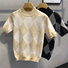 毛衣男韩版潮流五分袖半高领毛衣M3317P42，男装针织衫/毛衣，星座1116-2