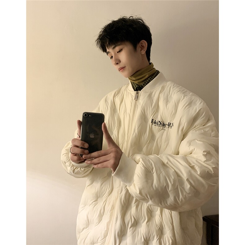 1港风定制面料宽松保暖棒球领大码M-5XL羽绒服外套8709P168控229，男装羽绒服，星座226-2